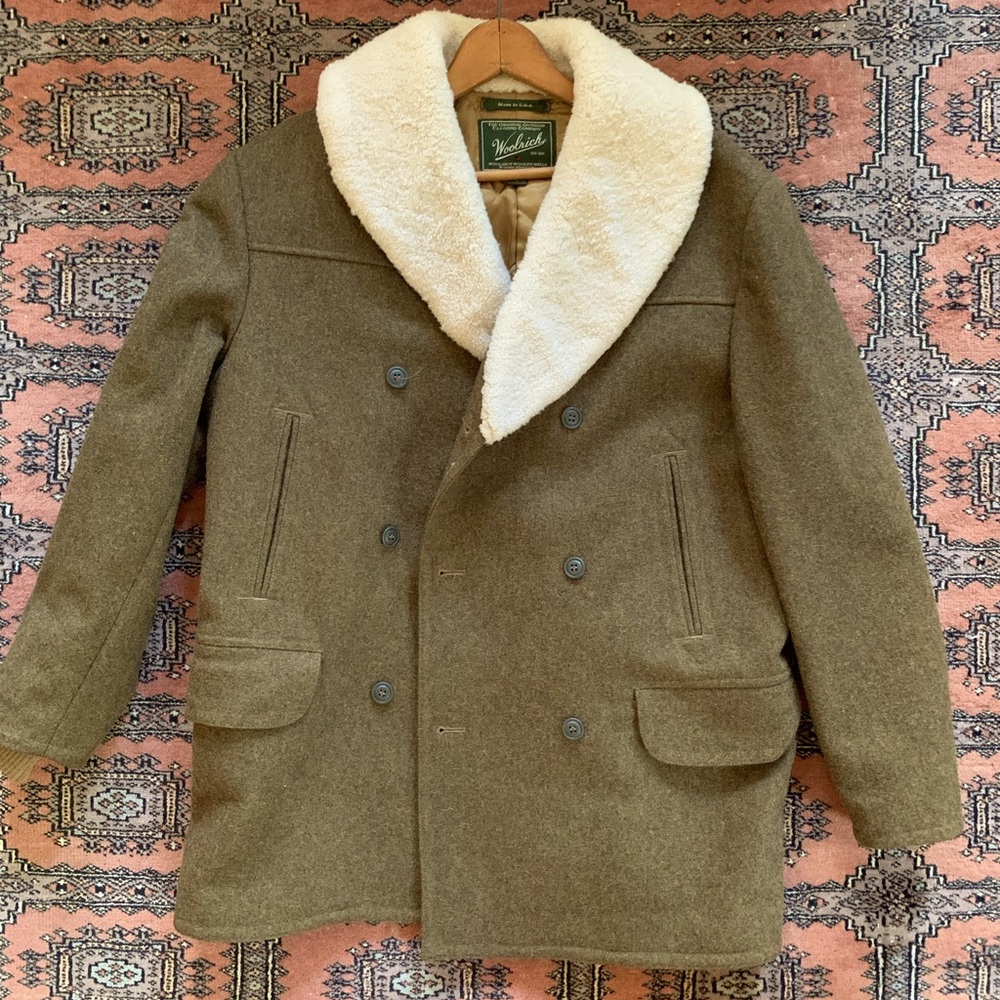 Woolrich sherpa lined wool coat